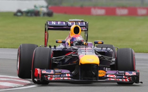 Sebastian Vettel racing to pole. Photo: Luca Bruno