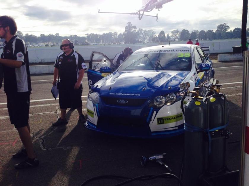 Todd Hazelwood in the pits ready for Qualifying 1